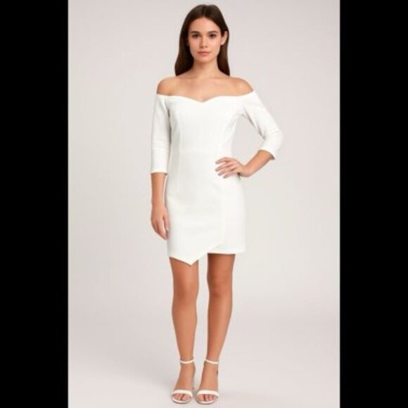 Lulu's White Off-Shoulder Mini Dress - Picture 10 of 10